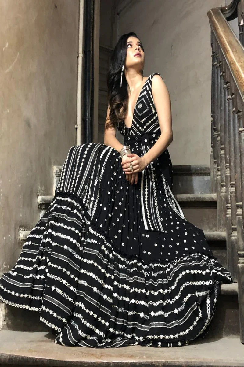 Mithila Palkar Stuns in Monika Nidhii’s Black Anarkali A Perfect Blend Of Elegance And Drama