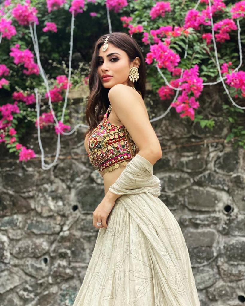 Mouni Roy in Ecru Sitara Lehnga
